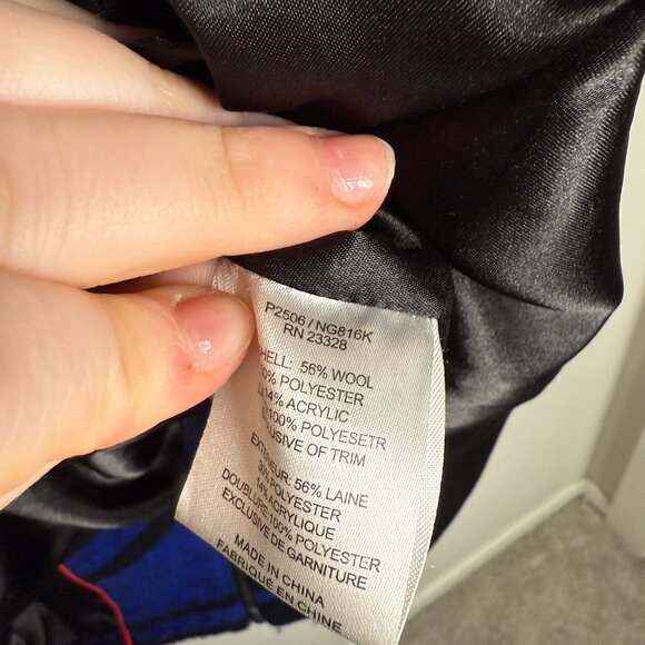 Pendleton Women's 10 Plaid Wool Blend Zip Up Winter Fall Coat Jacket Blue Black - Picture 6 of 6